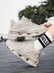 2024 Mới Của phụ nữ Nhẹ , Thoáng khí , Đế dày Giày thể thao In Màu be Với Lace-up Thiết kế - Màu be - Xem 3