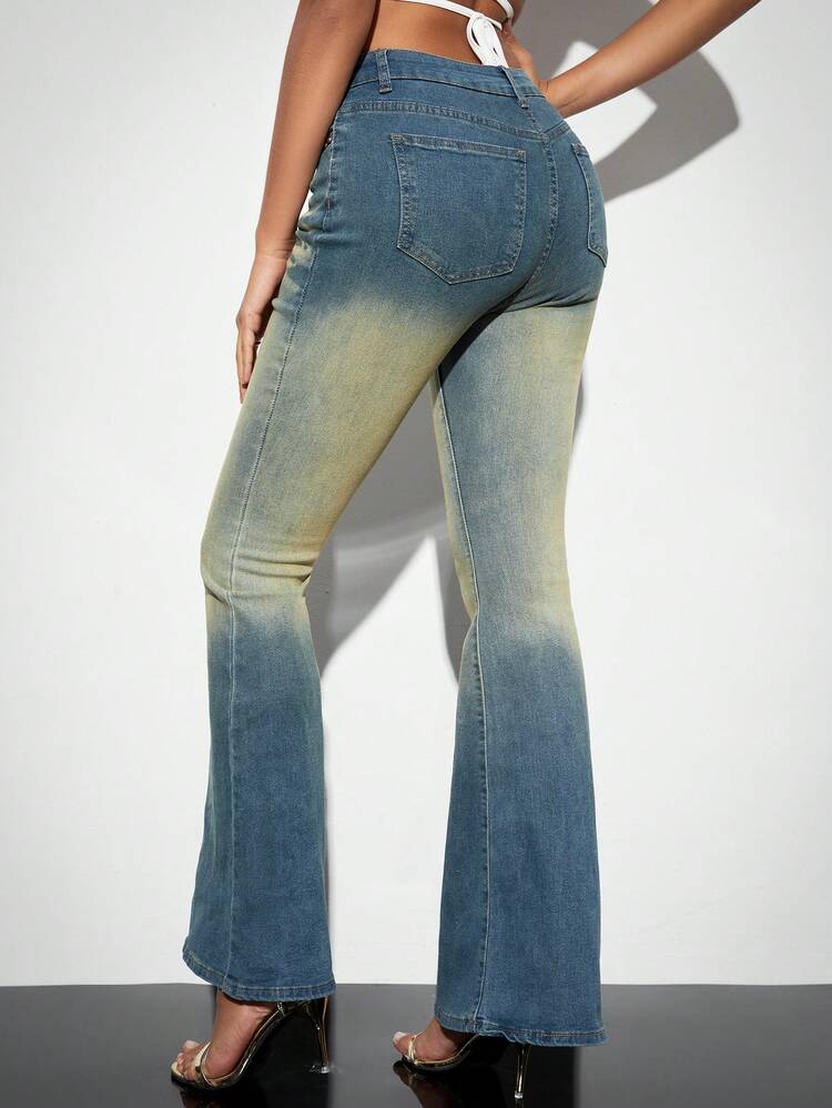 Sexy Hottie Studded Low Rise Flared Jeans