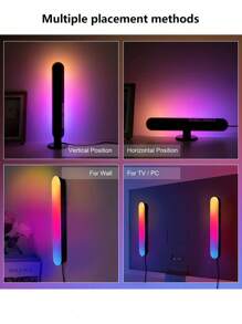 2 包 RGBIC 智能 LED 灯条，带 2.4G 遥控器 USB 供电，游戏灯，背光 RGBIC WiFi 电视背光，用于游戏、语音控制照明、图片、PC、电视、房间装饰游戏设置的音乐模式和音乐模式，灯光效果 DIY - 彩色 - 查看 3
