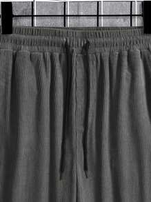 Chillumni Men's Loose Corduroy Pants - Dark Grey - View 5