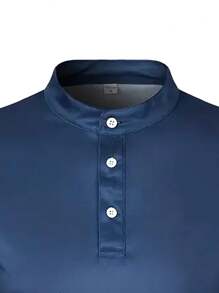 Manfinity Homme Camicia polo casual da uomo a maniche corte con bottoni, sfumatura di colore, regalo per il fidanzato