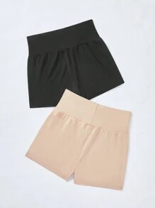 CovetEZ 2 szt./zestaw Plus Size Super krótkie elastyczne legginsy - Wielokolorowe - Zobacz 2
