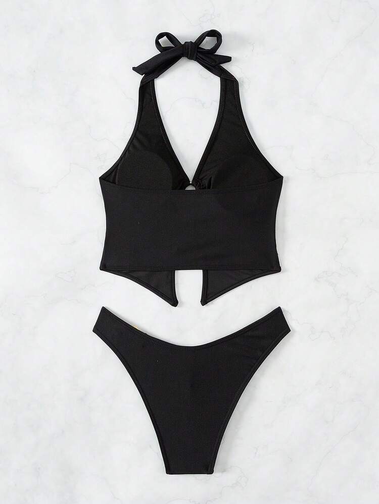 Women's Solid Color Swimwear Set Summer