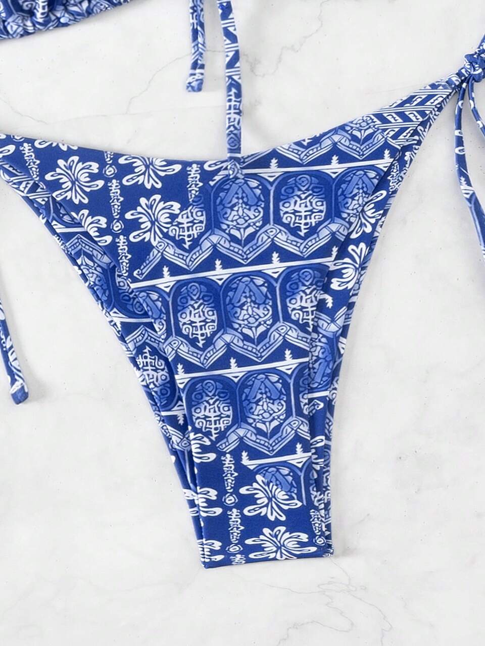 Vintage Print Separated Bikini Set, String Bikini Set Swimwear Bathing Suit Beach Outfit CLEAN FIT Summer Vacation Summer Beach