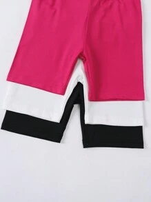 SHEIN Young Girl 3pcs/Set Letter Printed Short Sleeve Top And Shorts Casual Outfit In 3 Colors, Summer, School, Campus, College - Multicolor - View 7