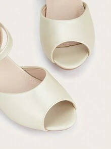 青少年高粗跟舒適防滑金色蝴蝶結表演鞋派對涼鞋 - 金色 - 查看 3