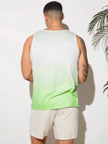 Manfinity VCAY Men's Casual Ombre Print Tank Top - Green - View 2
