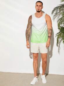 Manfinity VCAY Men's Casual Ombre Print Tank Top - Green - View 5