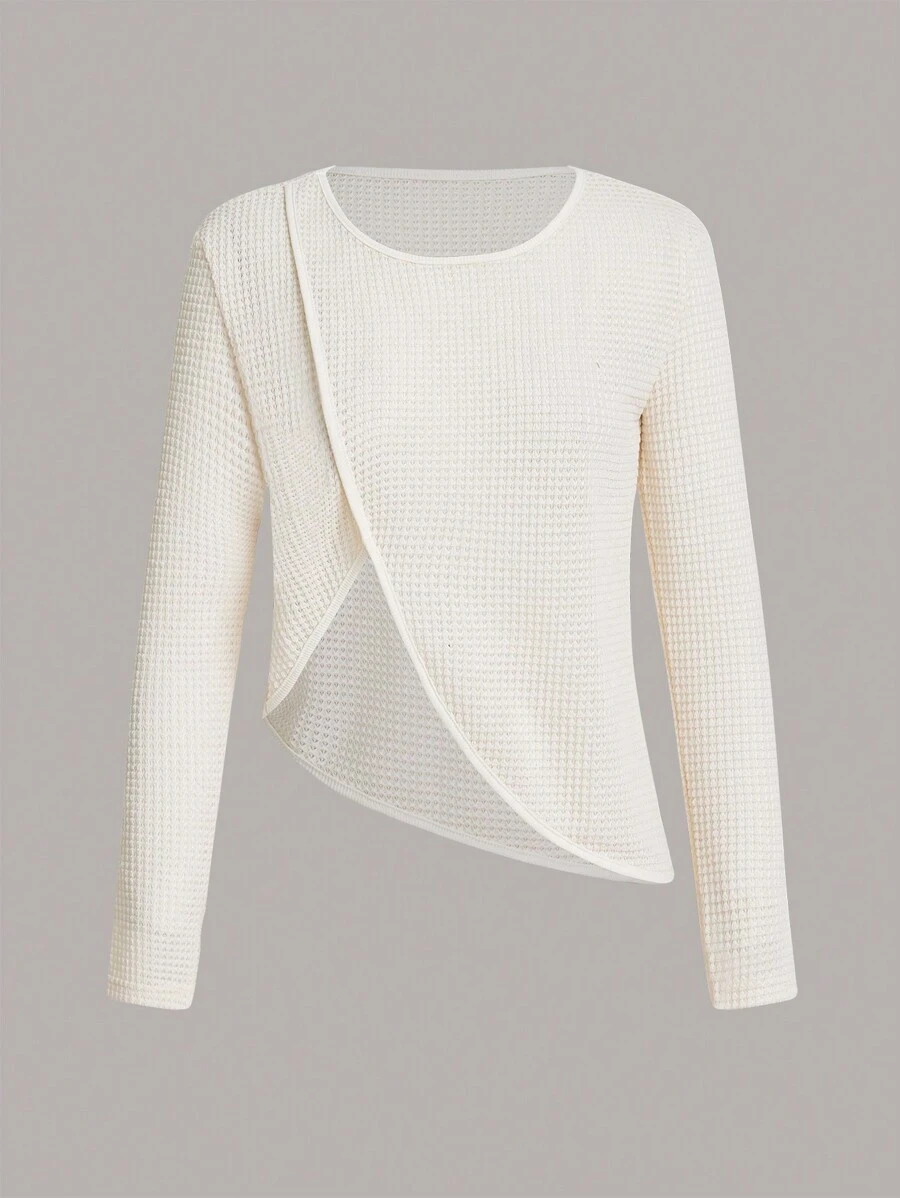 SHEIN Sports Solid-Colored Asymmetrical Hem T-Shirt