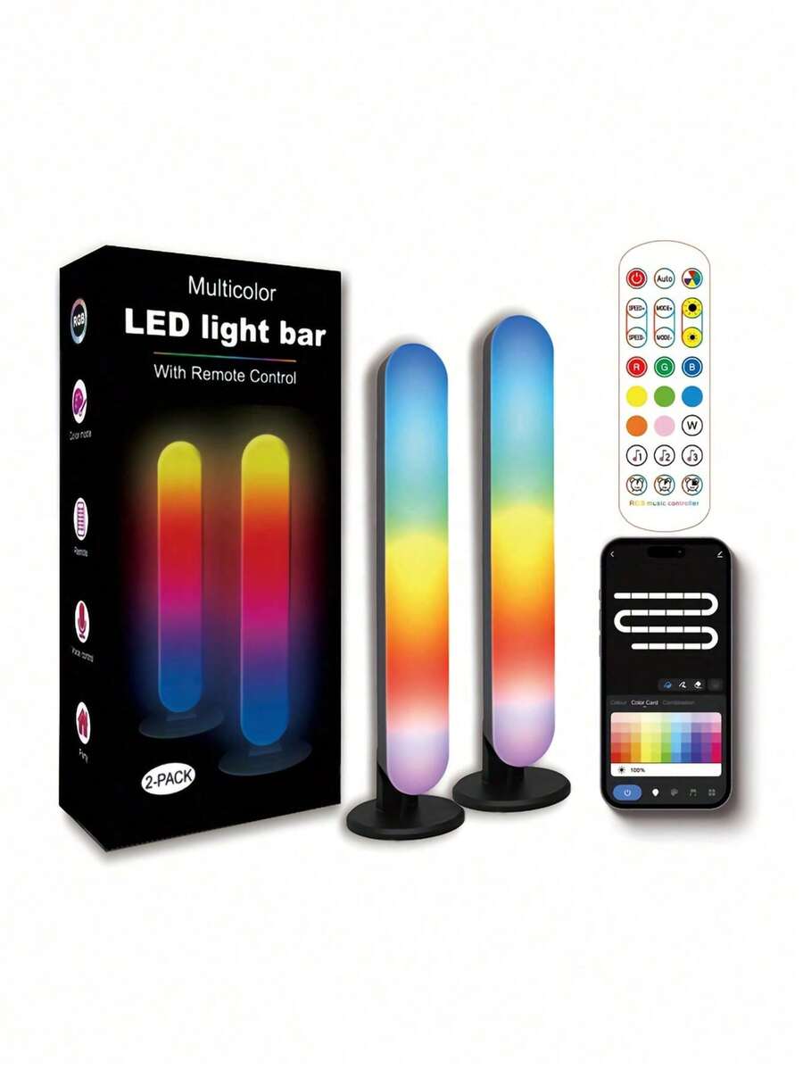 2 包 RGBIC 智能 LED 灯条，带 2.4G 遥控器 USB 供电，游戏灯，背光 RGBIC WiFi 电视背光，用于游戏、语音控制照明、图片、PC、电视、房间装饰游戏设置的音乐模式和音乐模式，灯光效果 DIY