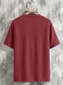Manfinity Homme Men's Solid Color Texture Fabric T-Shirt