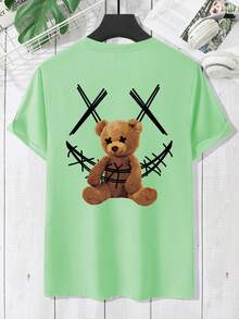 Manfinity LEGND Men's Cartoon Printed T-Shirt - Green - View 2