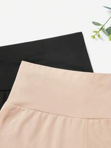 CovetEZ 2 szt./zestaw Plus Size Super krótkie elastyczne legginsy - Wielokolorowe - Zobacz 5