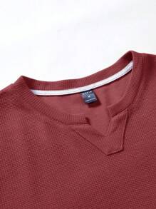 Manfinity Homme Men's Solid Color Texture Fabric T-Shirt