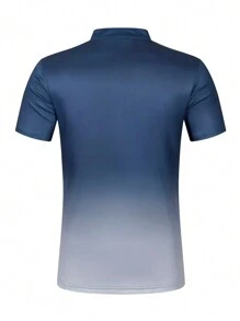 Manfinity Homme Camicia polo casual da uomo a maniche corte con bottoni, sfumatura di colore, regalo per il fidanzato