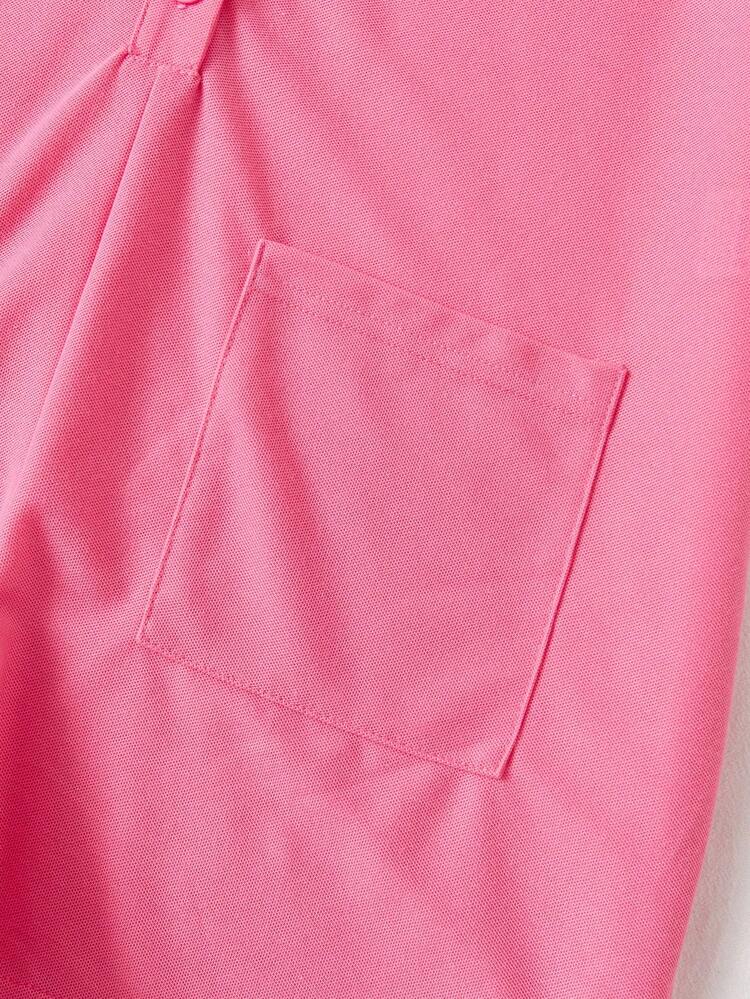 Women's Solid Color Short Sleeve Shirt Romper