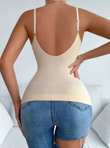 SHEIN 女士無縫束腰塑身衣，1件 - 杏色 - 查看 2