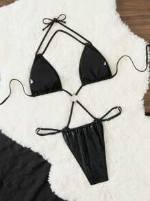 Swim EVENT Traje de baño de una pieza con escote en cruz y tirantes para el hombro para mujer, ideal para el verano