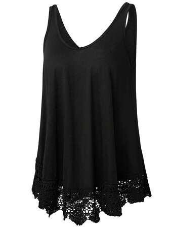 ملابس علوية كاجوال فضفاضة مقاس كبير بقطع دانتيل ملونة