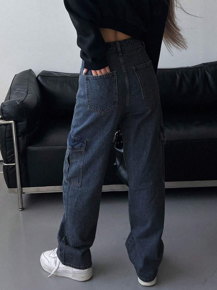 Straight-Leg Workwear Denim Pants,Back To School Clothes Women Jeans