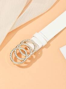 1入鑽石扣流行時尚女士腰帶，適用於情人節、狂歡節、聖派翠克節、派對和娛樂場所 - 白色 - 查看 4