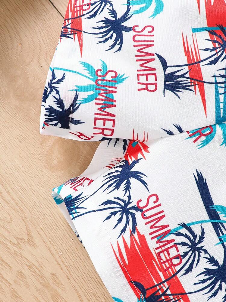 Summer Fashion Beach Casual Shirt And Shorts Set For Baby Boys