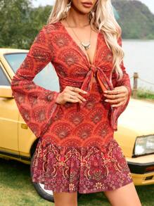 SHEIN VCAY 女裝連衣裙,鄉村節日裝扮,沙灘裙