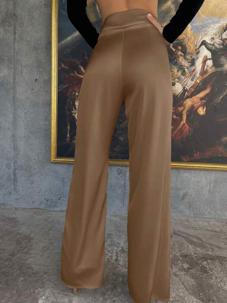 Women's Solid Color Straight Leg Pants