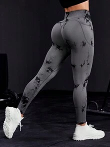 Gameset SHEIN Sport Liền mạch Độ co giãn Cao Xà cạp tập luyện Với Túi - Nhiều màu - Xem 5