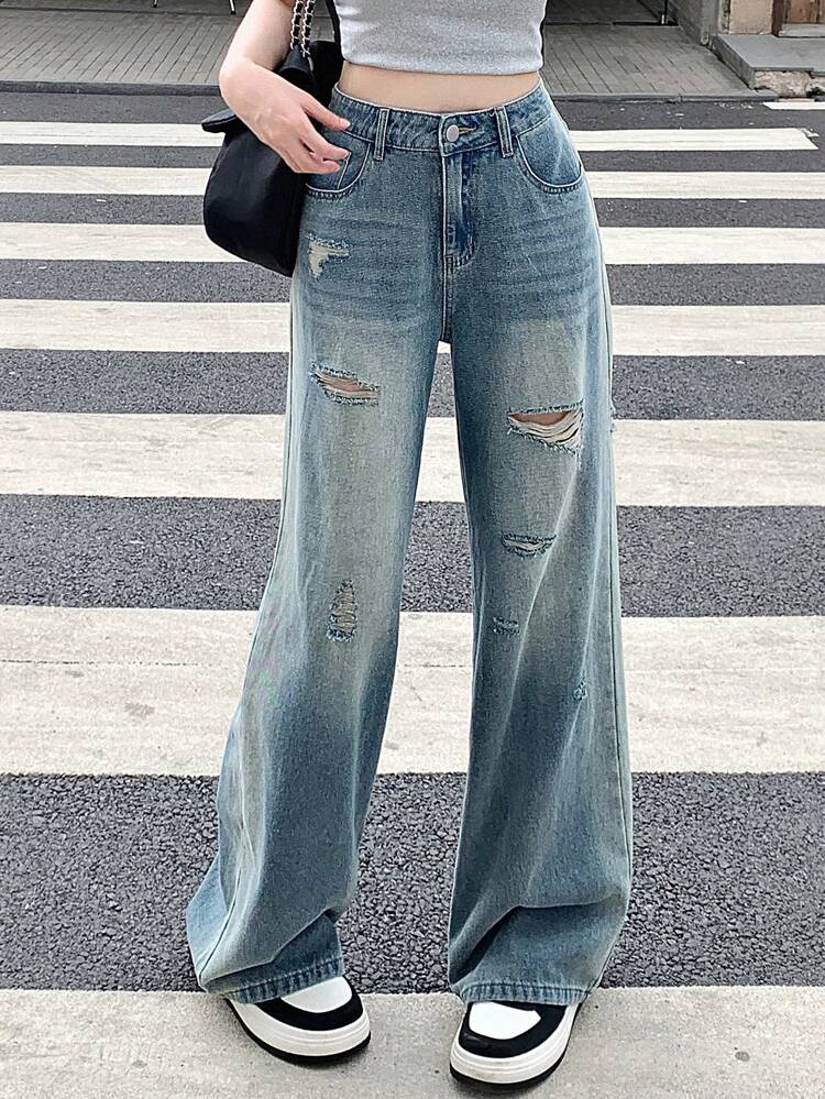 Women's Casual Y2k Ripped Jeans