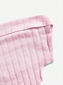 SHEIN EZwear Knitted Asymmetric Hem Tube Top For Women - Pink - View 5