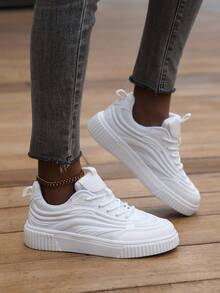 Của phụ nữ Giày dép Nhỏ bé Trắng Giày dép Mới 2024 Mùa hè thoáng khí Lưới Giày thể thao Giải trí Giày thể thao Của phụ nữ Giày dép - trắng - Xem 5