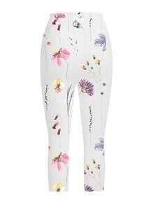 EMERY ROSE Quần legging nữ bó sát họa tiết hoa màu trắng dài 3/4 - trắng - Xem 7