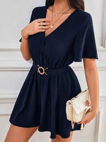 SHEIN Frenchy Solid Color Loose Casual Jumpsuit Summer