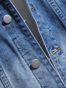 Manfinity Hypemode Nam Mùa Xuân Đúng mốt Giải trí Toàn trận Áo khoác denim - Rửa trung bình - Xem 8