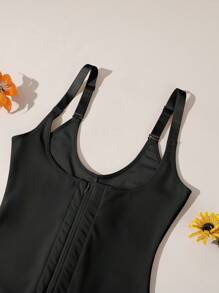 Contrast Lace Mesh Panel Scrunch Butt Shapewear Bodysuit - Black - View 5