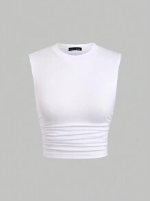Sweetra Của phụ nữ Màu thuần Đơn giản Vòng cổ Áo ba lỗ Bộ , Thích hợp Cho mùa xuân Và Mùa hè Phù hợp - Nhiều màu - Xem 6