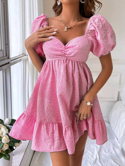 Soleia 女士可愛泡泡袖連身裙