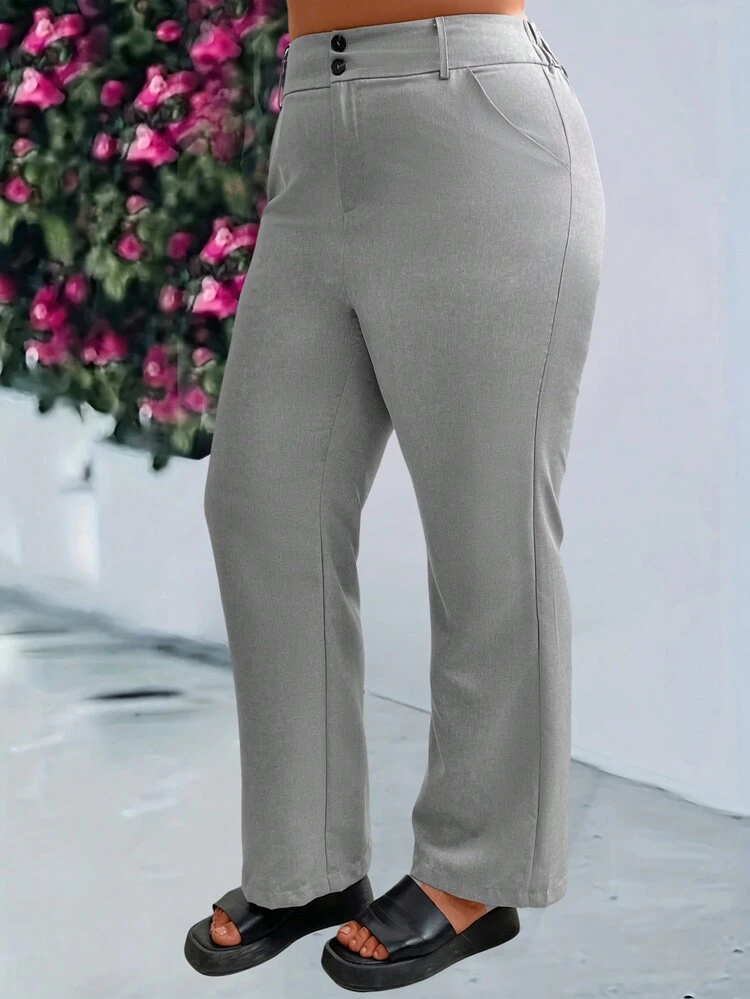 Women's Plus Size Solid Color Trousers Fall Cloth For Women