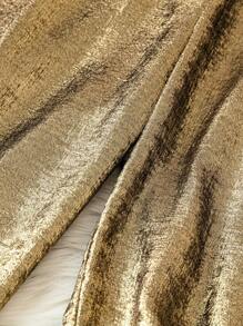 EMERY ROSE 女士彈性腰金屬面料長褲 - 銅色 - 查看 4