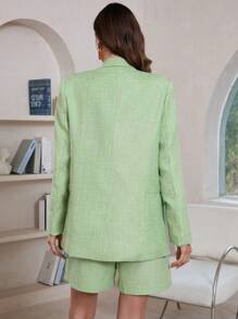 Aveloria Women's Shawl Collar Long Sleeve Blazer Jacket And Shorts Set