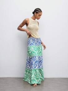 Maija Women's Floral Print Tiered Ruffle Hem Skirt, Suitable For Summer - Multicolor - View 7
