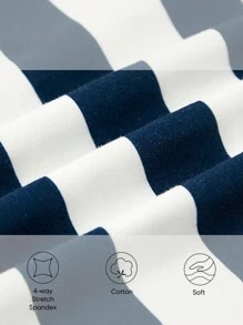 Cozy Pixies 嬰兒男寶寶卡通熊紋短袖圓領上衣和短褲四件套裝配對套裝 - 藍色 - 查看 14