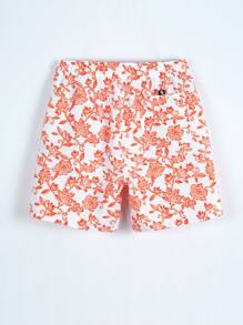 Manfinity KASUA Nam Hoa In Eo dây rút Quần short đi biển - trái cam - Xem 2