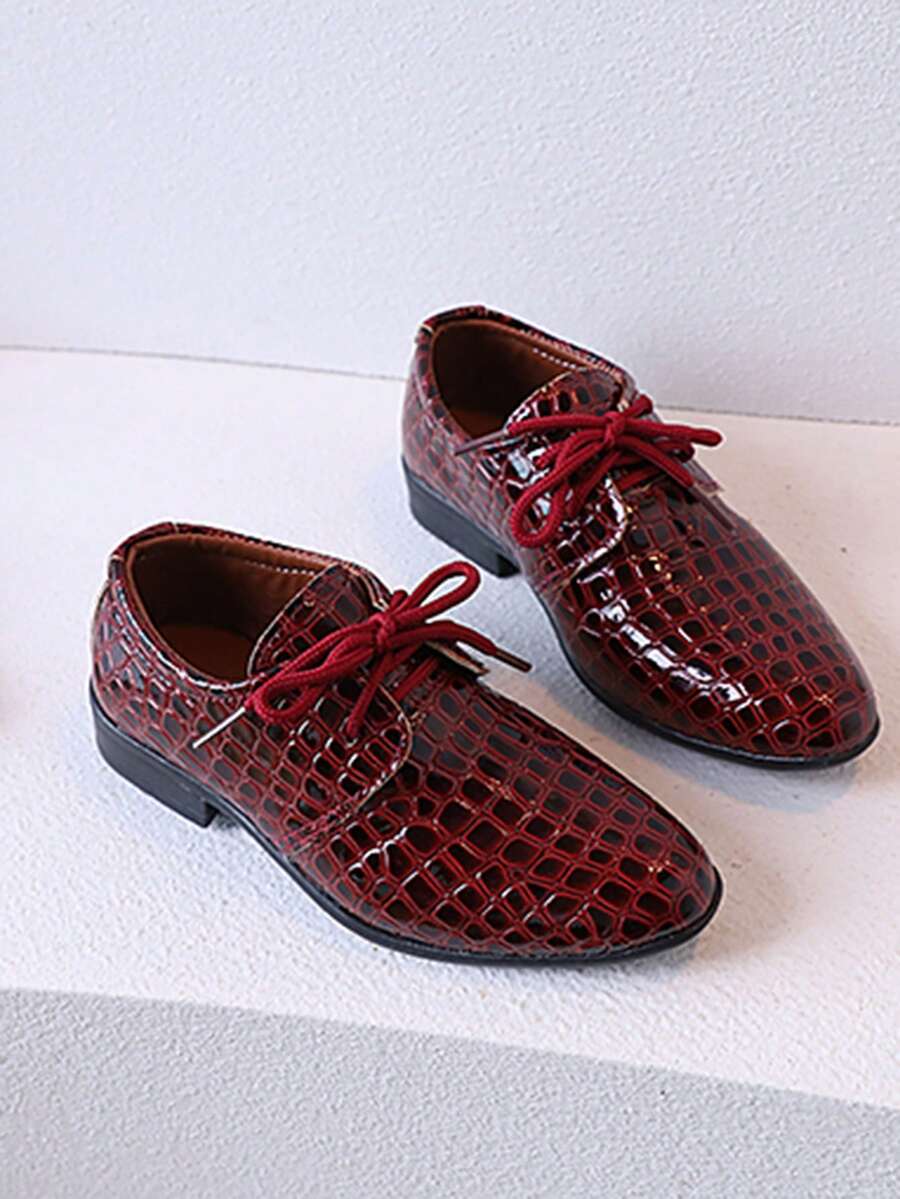 Thiếu niên Con trai Đúng mốt Pointed Toe Lace-up Giày phẳng , Thoải mái , Nhẹ , - Đỏ - Xem 1