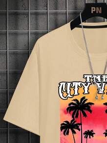 Manfinity RSRT Men's Plus Size Printed Round Neck Short Sleeve T-Shirt