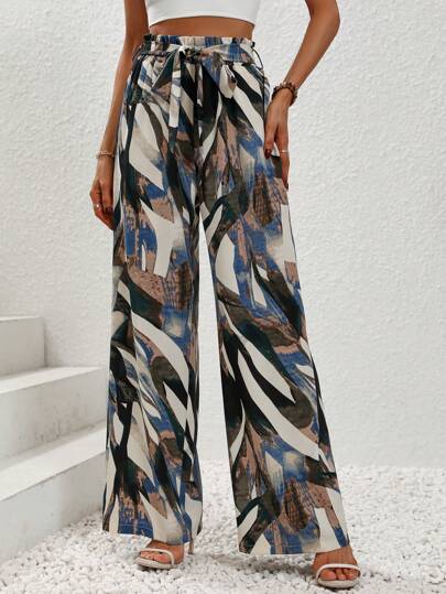 Breezaya Women's Full Printed High Waisted Vacation Pants Fall Cloth For Women
