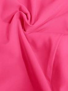 Slaydiva Plus Size Solid Color One Shoulder Wide Leg Jumpsuit - Hot Pink - View 6