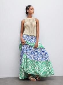 Maija Women's Floral Print Tiered Ruffle Hem Skirt, Suitable For Summer - Multicolor - View 3