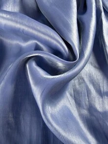 Women's Long Sleeve Tie-Waist Solid Color Dress - Blue - View 4
